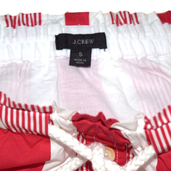 J Crew Red White Striped Poplin Drawstring Skirt w/ Pockets, SIZE: Small - Picture 5 of 6
